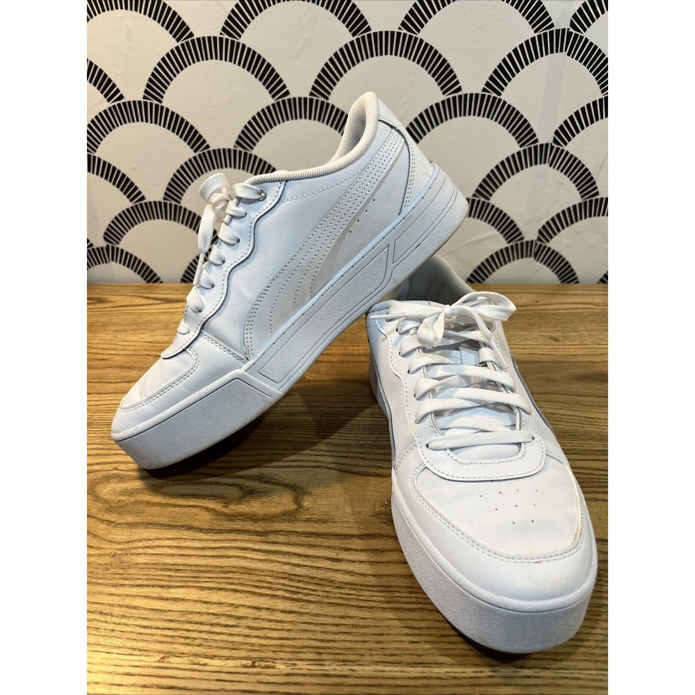 Puma Womens 374764-01 White Casual Tennis Shoes Sneakers Size 11 CLEAN